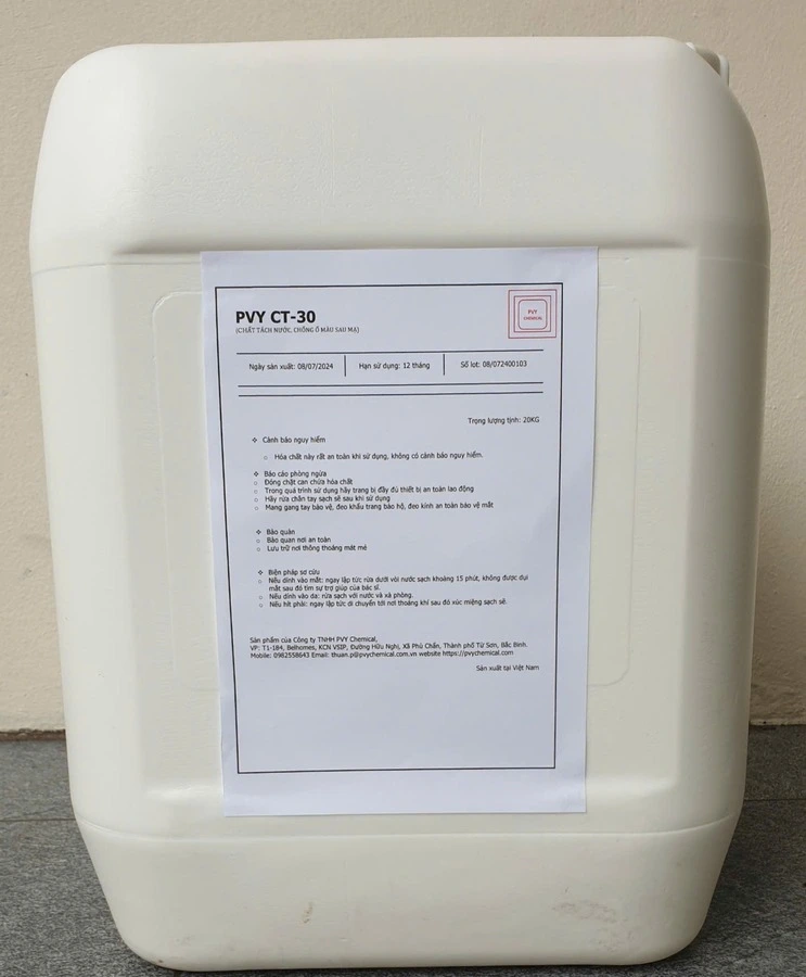 PVY CT-30 / HÓA CHẤT TÁCH NƯỚC, CHỐNG BIẾN MÀU SAU MẠ ĐỒNG, NICKEL, CHROME